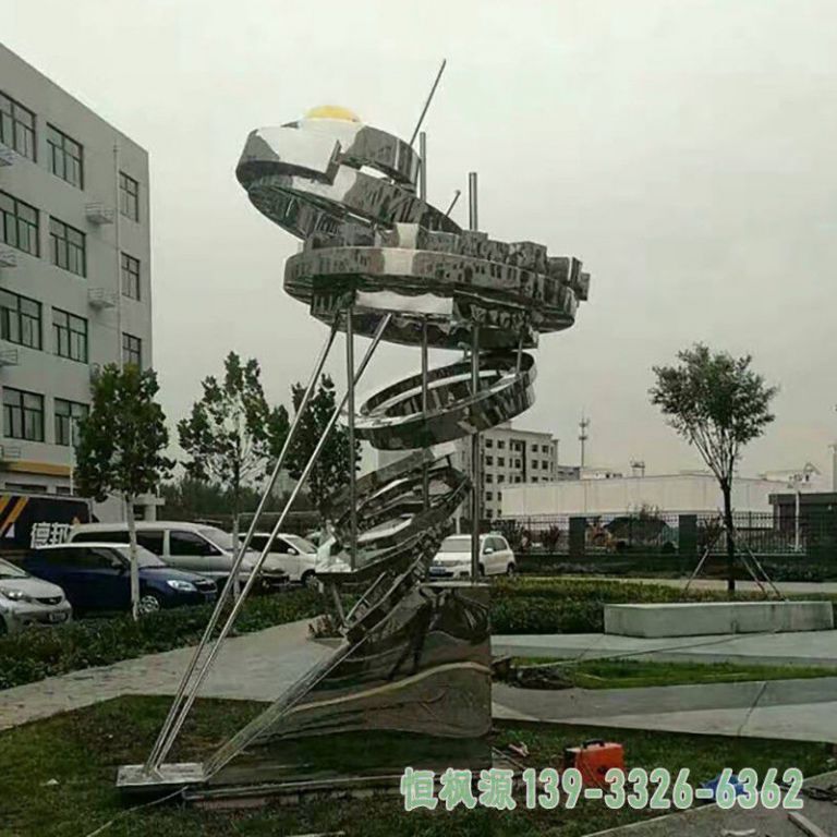 不锈钢商厦戒指雕塑