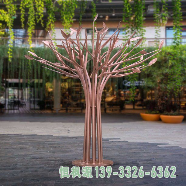 不锈钢户外植物景观雕塑