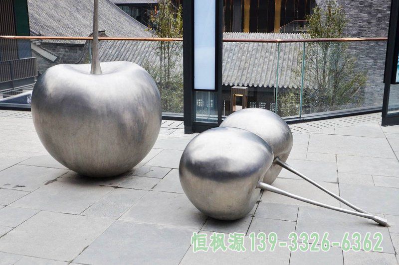 樱桃户外不锈钢景观雕塑