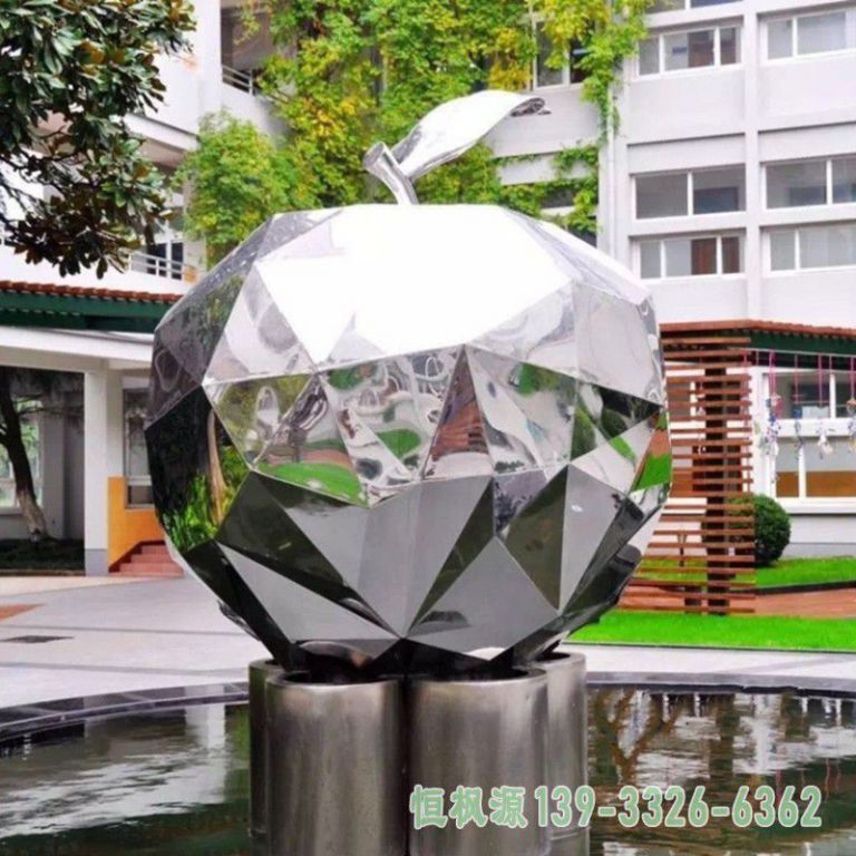 小区苹果不锈钢雕塑
