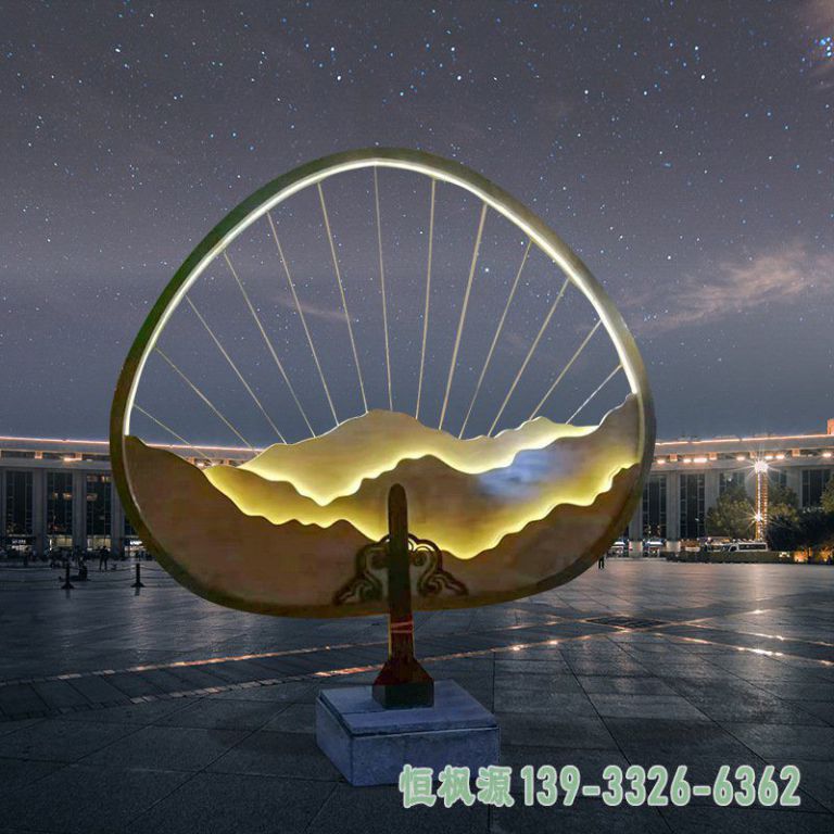 灯饰小区不锈钢雕塑