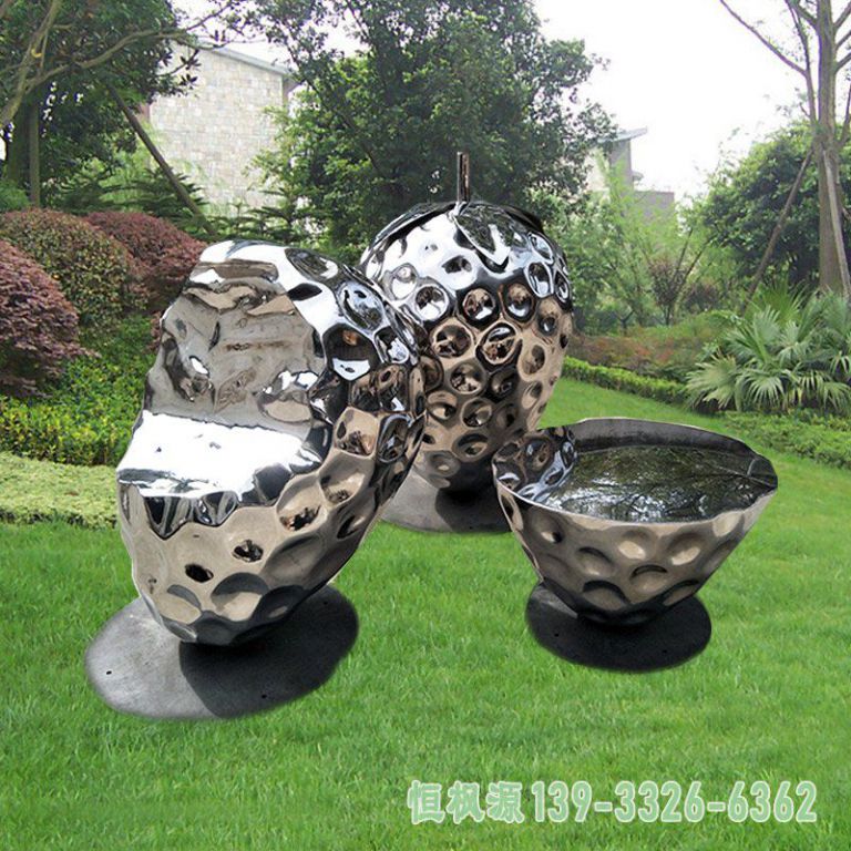 草莓座椅不锈钢小区雕塑