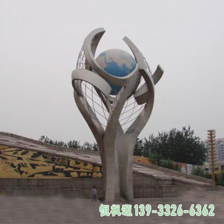 地球小区不锈钢雕塑