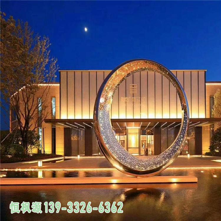 圆环广场不锈钢雕塑