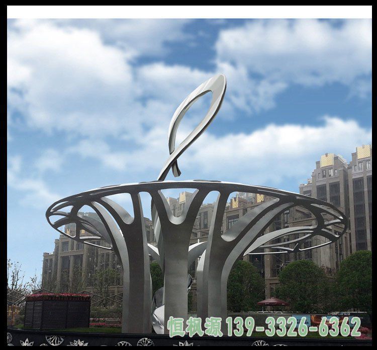 户外豆芽不锈钢景观雕塑