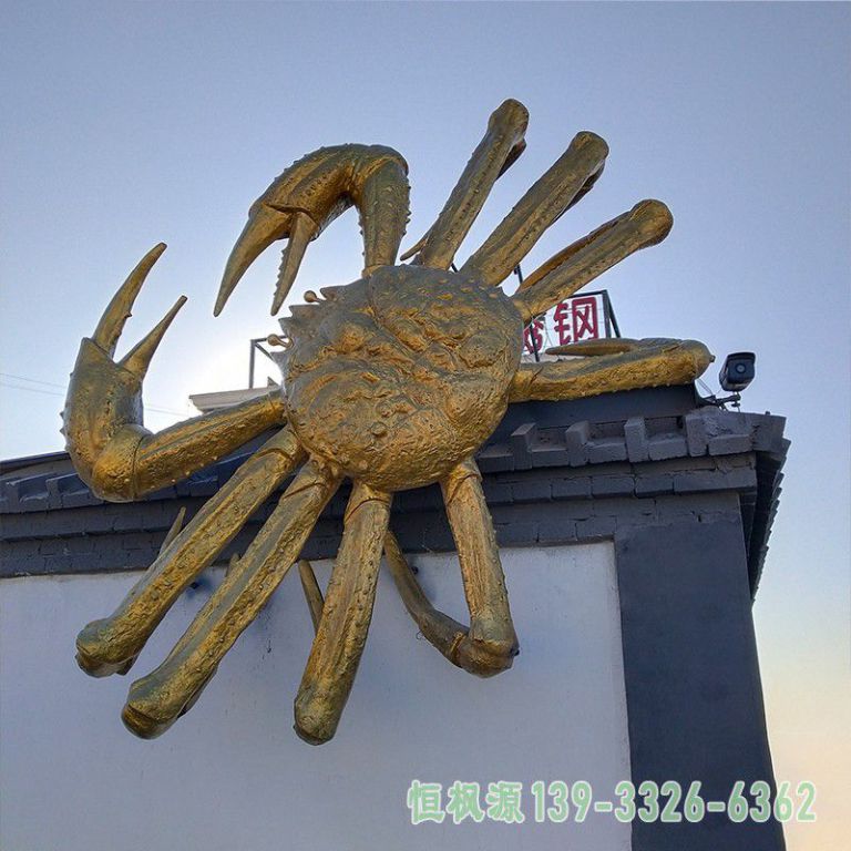 户外螃蟹不锈钢动物雕塑