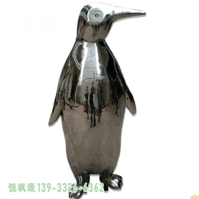 企鹅镜面不锈钢广场雕塑