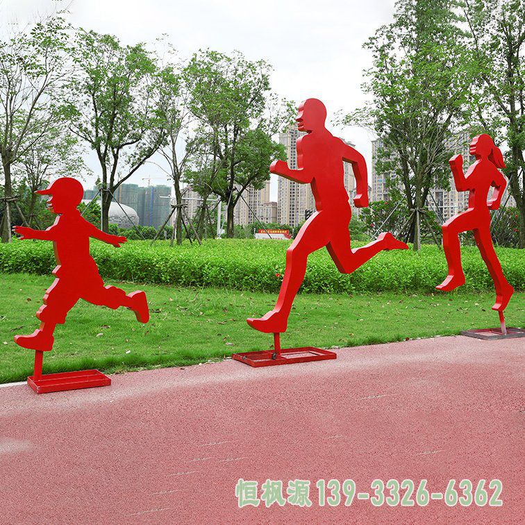 跑步人物户外不锈钢雕塑
