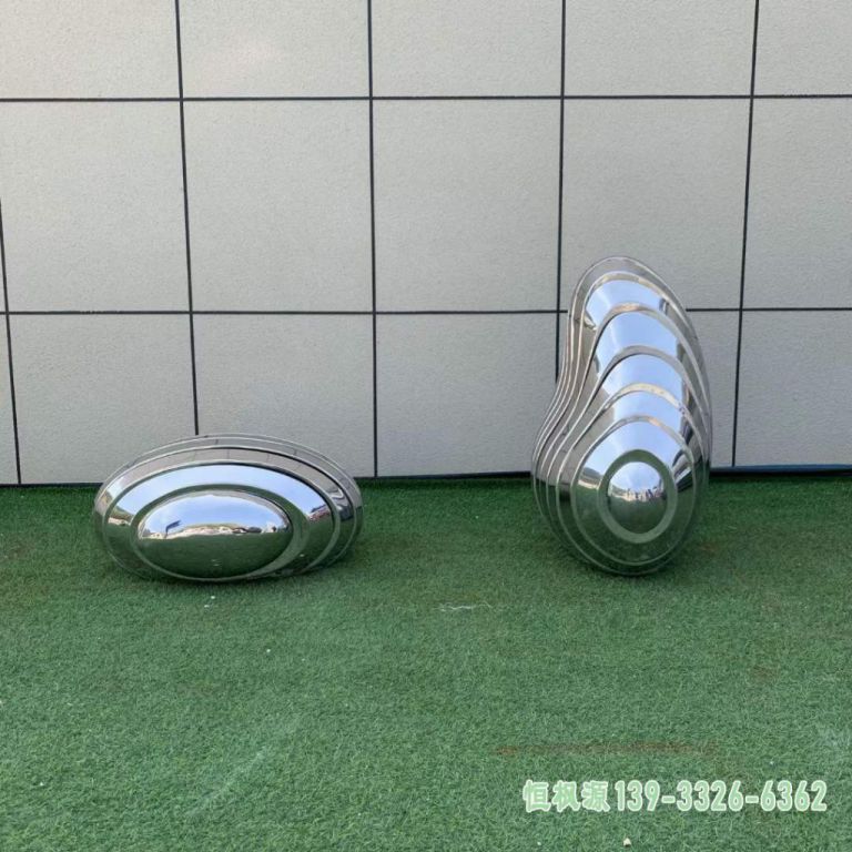 鹅卵石城市不锈钢雕塑