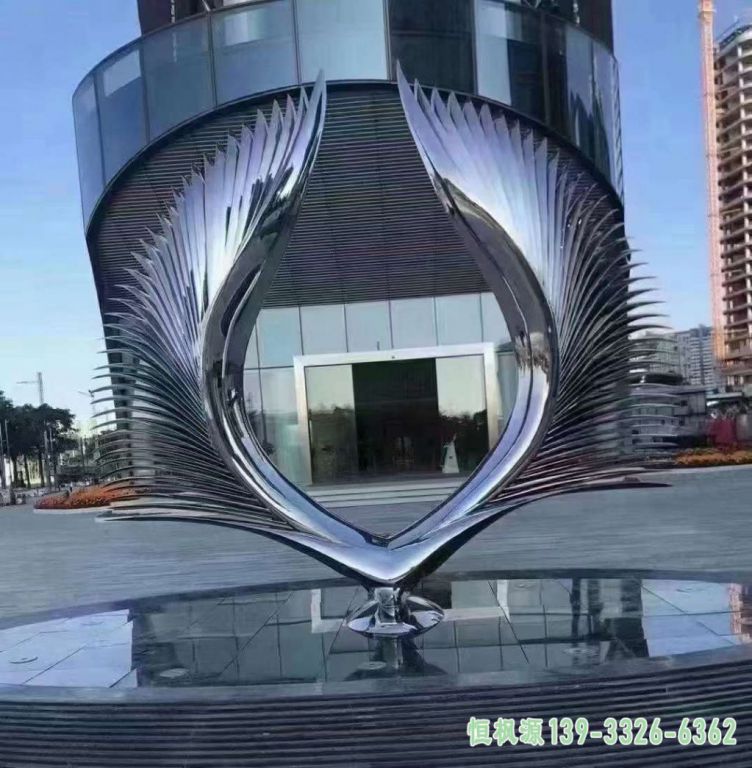 抽象凤凰不锈钢企业雕塑