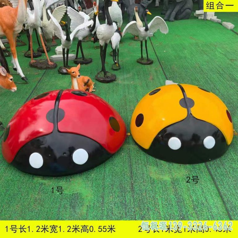 彩绘瓢虫广场不锈钢雕塑