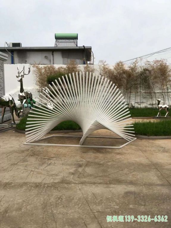 扇子广场不锈钢艺术雕塑