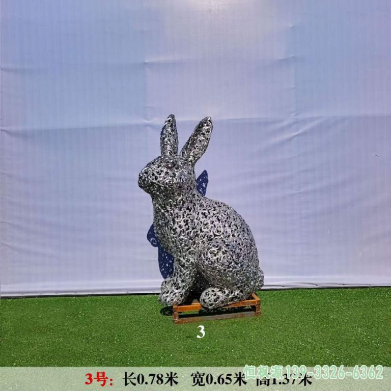 校园不锈钢兔子雕塑