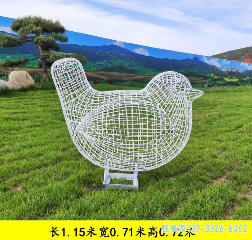 城市不锈钢镂空鸟雕塑