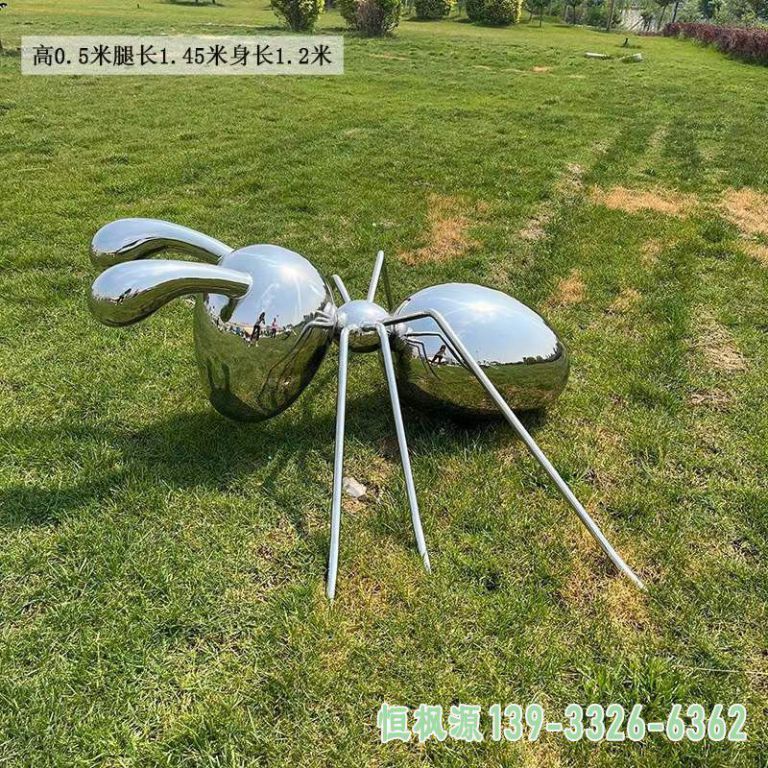 镜面蚂蚁户外不锈钢动物雕塑