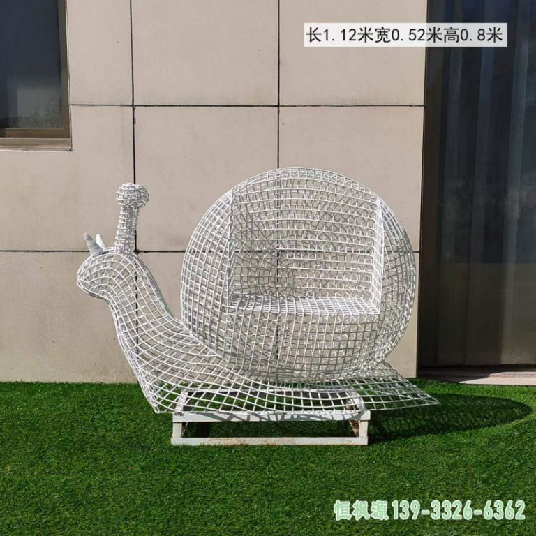 园林蜗牛不锈钢动物雕塑