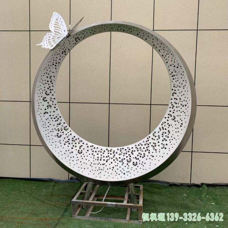 圆环户外不锈钢艺术雕塑