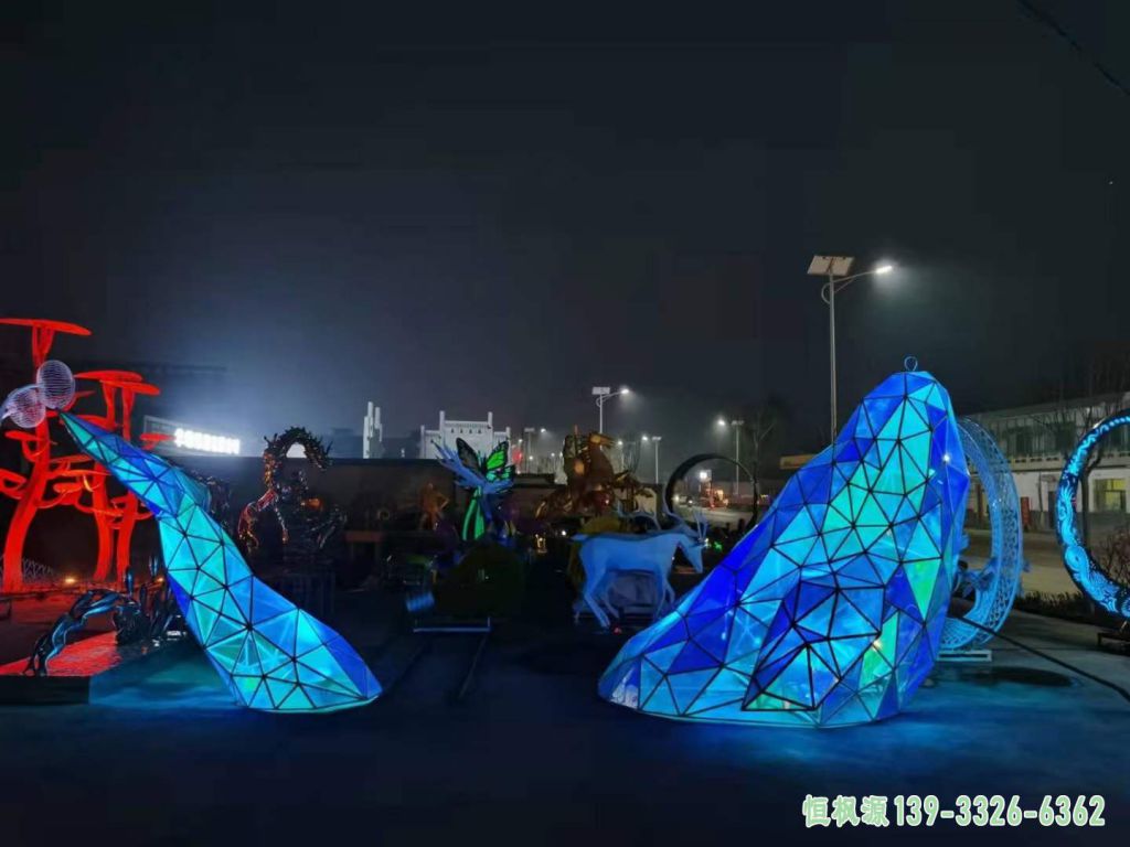 发光海豚园林不锈钢雕塑