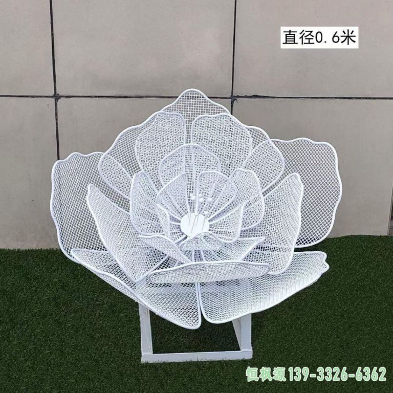 商厦镂空花朵不锈钢雕塑