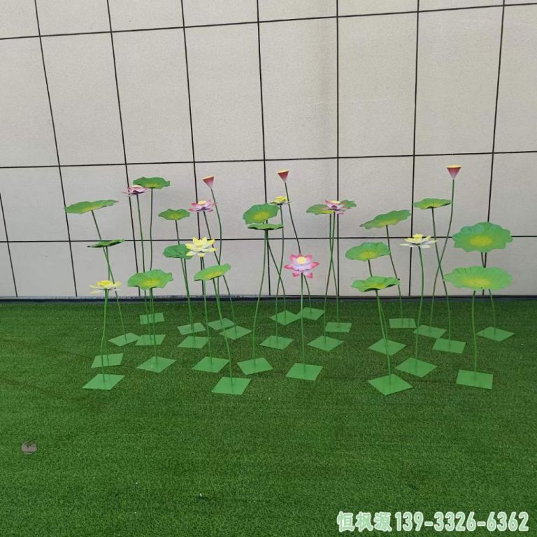 荷花小区不锈钢艺术雕塑