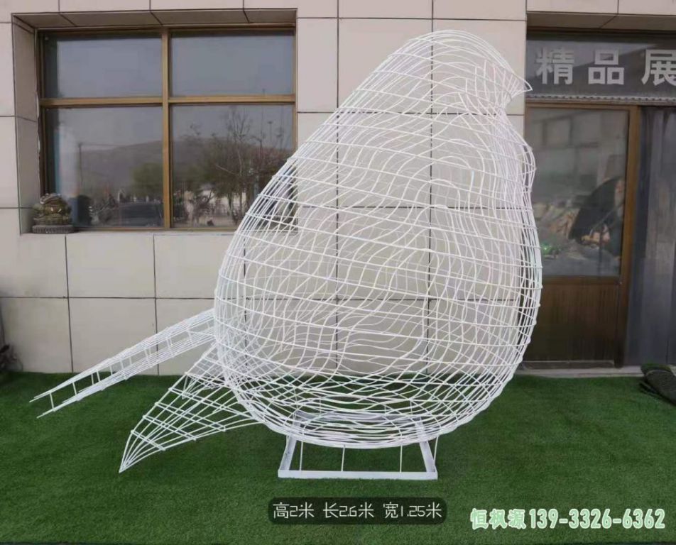 镂空鸟小区不锈钢抽象雕塑