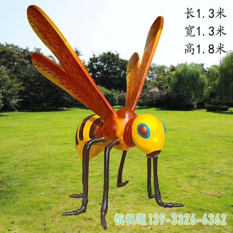 彩绘蜜蜂城市不锈钢动物雕塑
