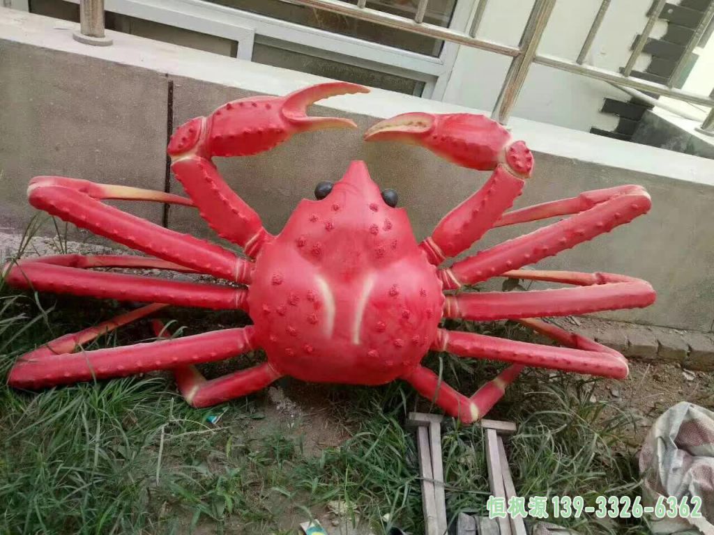 彩绘螃蟹广场不锈钢艺术雕塑