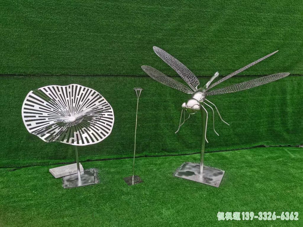 城市不锈钢镂空蜻蜓雕塑
