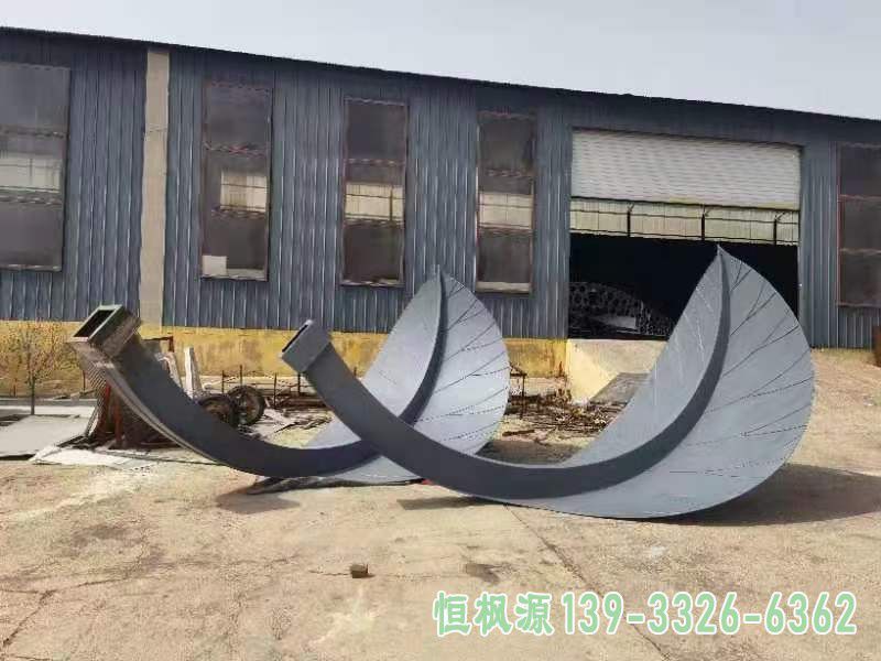 抽象树叶户外不锈钢雕塑