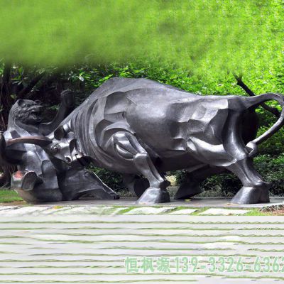 牛不锈钢公园雕塑