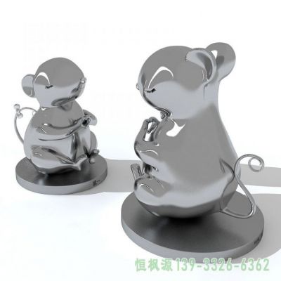 老鼠不锈钢广场雕塑