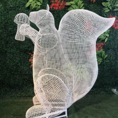 松鼠不锈钢公园雕塑