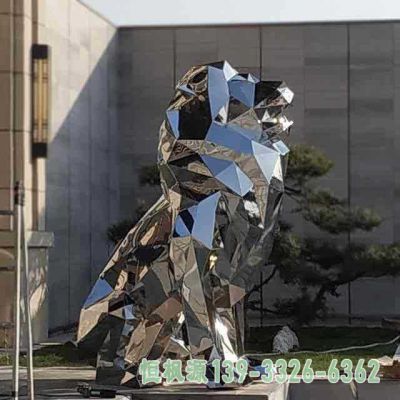 狮子不锈钢小区雕塑