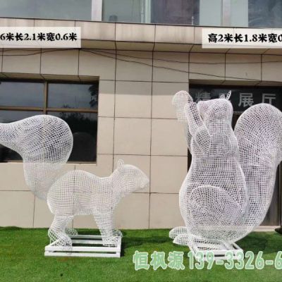 松鼠不锈钢动物雕塑