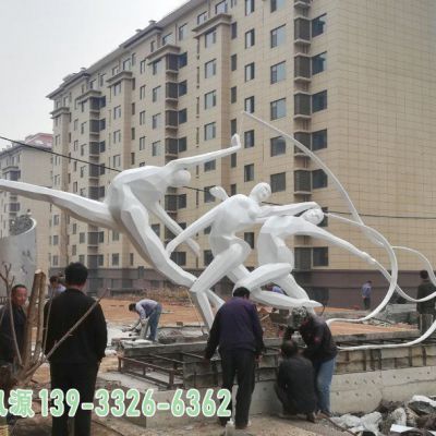 健美操不锈钢广场雕塑