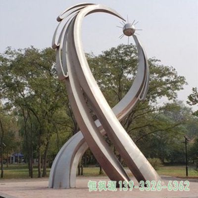 抽象不锈钢企业雕塑