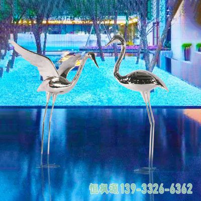 仙鹤不锈钢艺术雕塑