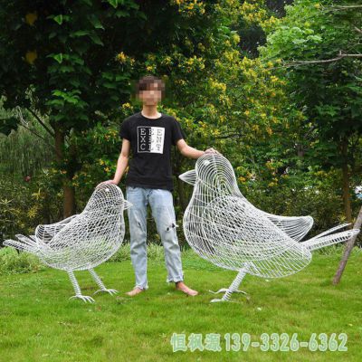 小鸟不锈钢动物雕塑