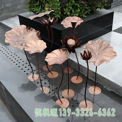 荷花不锈钢艺术雕塑