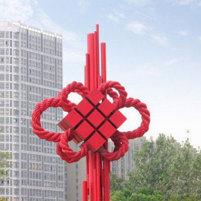 中国结不锈钢商厦雕塑