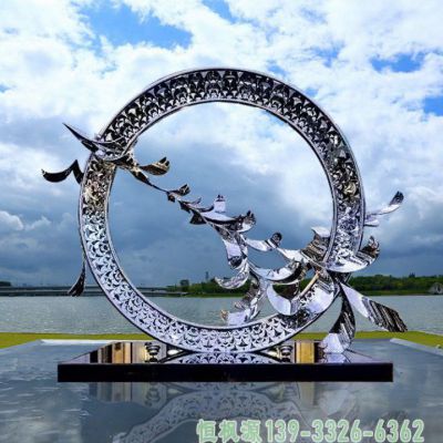 大雁不锈钢动物雕塑