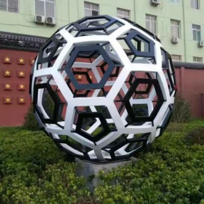 足球不锈钢校园雕塑