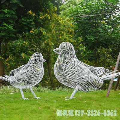 小鸟不锈钢动物雕塑