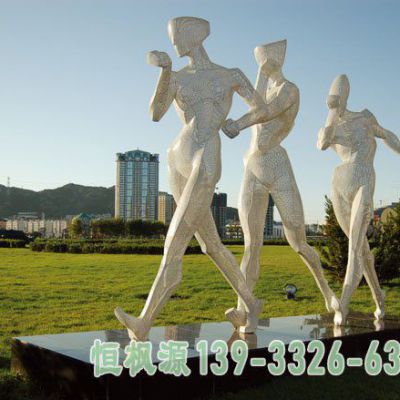 竞走不锈钢广场雕塑