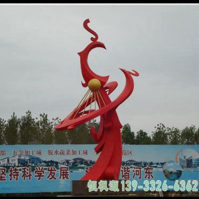孔雀不锈钢抽象雕塑