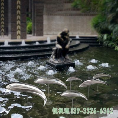 鱼群不锈钢城市雕塑