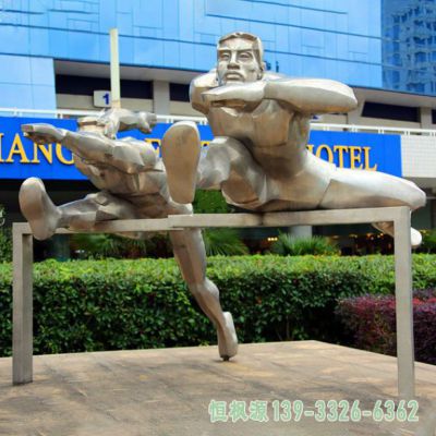 跨栏不锈钢商场雕塑