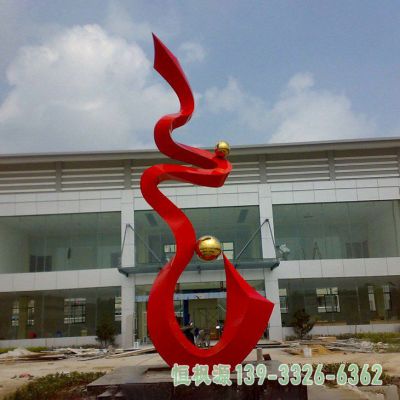 抽象不锈钢企业雕塑