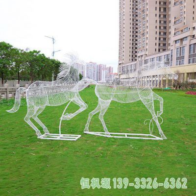 奔马不锈钢城市雕塑