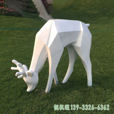 几何鹿不锈钢抽象雕塑